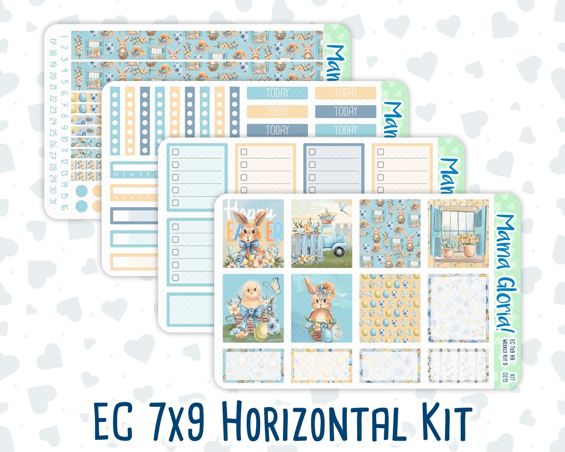 Kit 0215 -7x9 - Easter Morning - Weekly Kit For EC Horizontal Planners - April