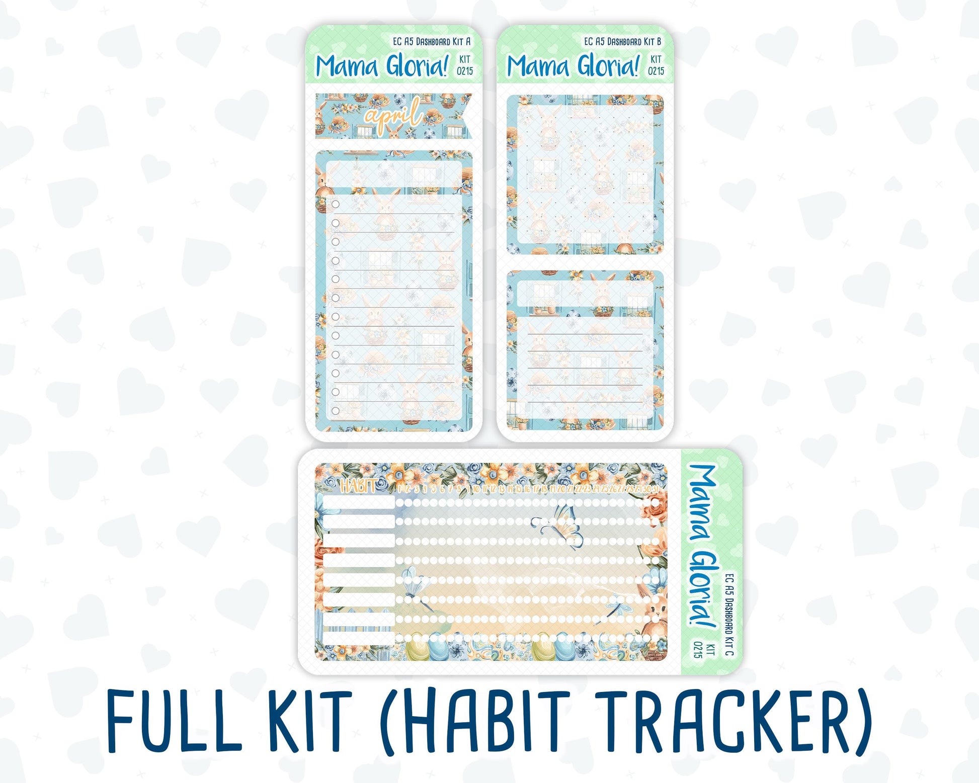 Kit 0215- A5 - Easter Morning- April- Notes Pages - Dashboard Kit - Productivity Page