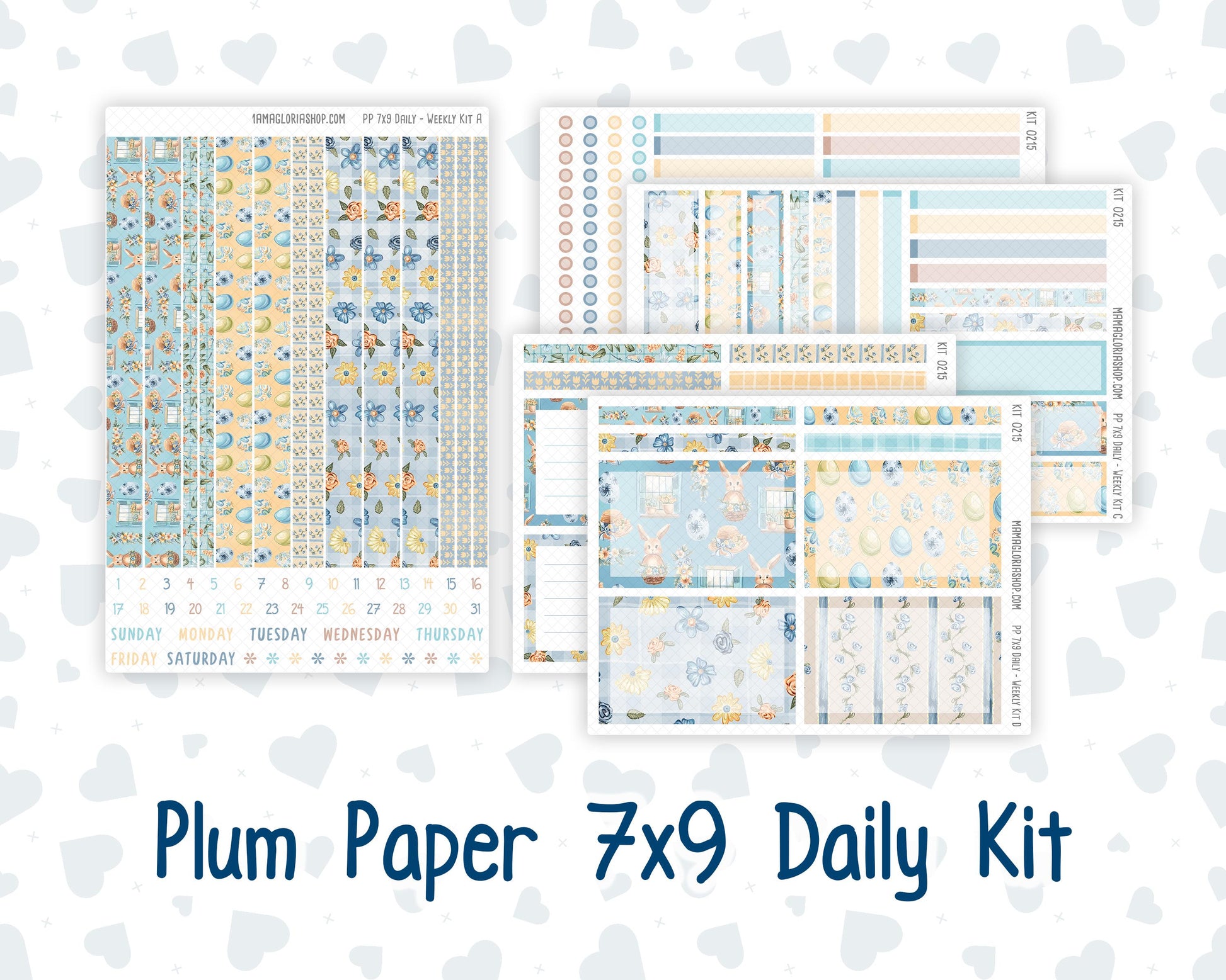 Kit 0215- 7x9 Plum Paper Daily - Easter Morning- Planner - April