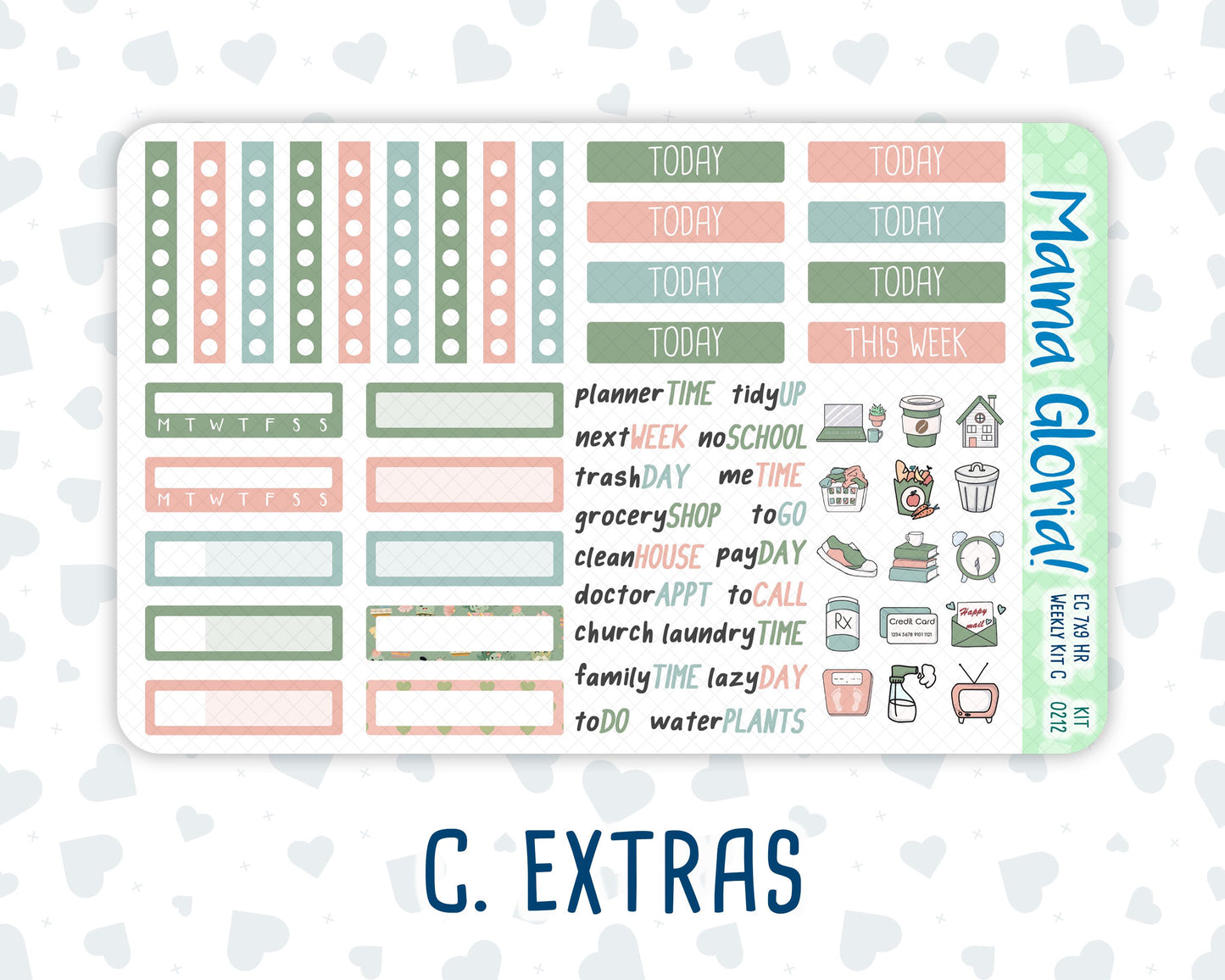 Kit 0212-7x9 - Prickly And Pretty - Weekly Kit For EC Horizontal Planners - April