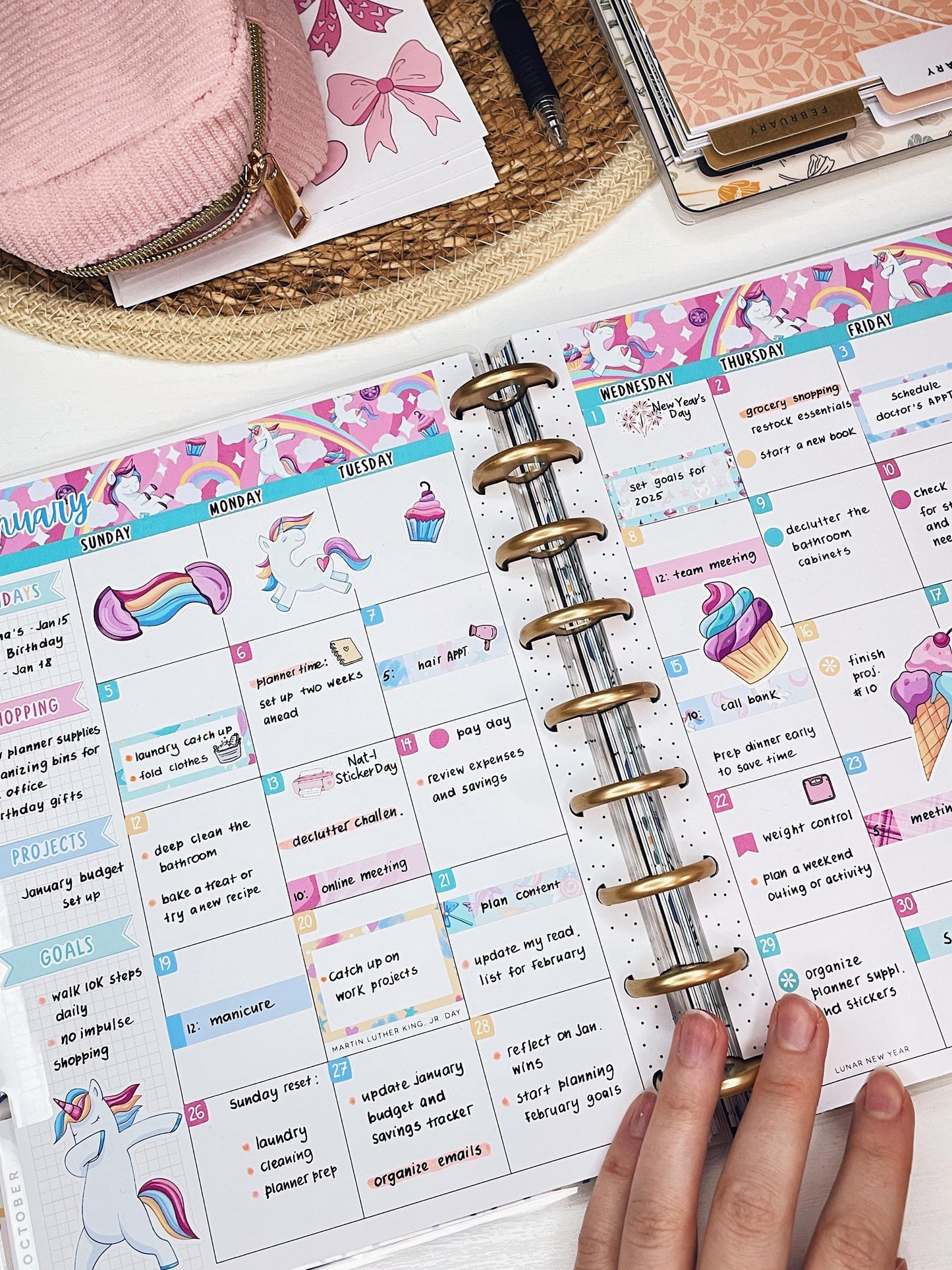 Kit 0249 - HP Classic - Monthly Kit - January - Icy Lace - For Classic Happy Planner