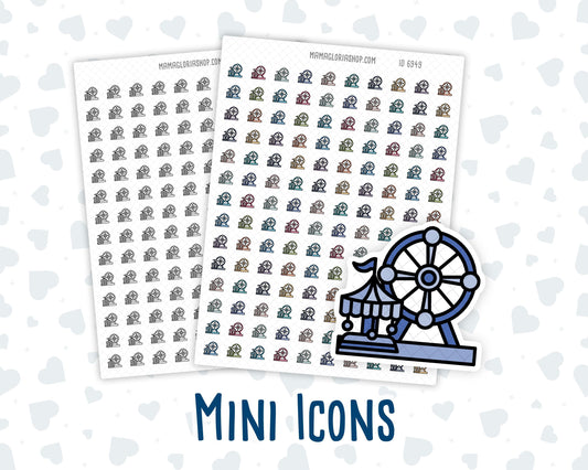 Amusement Park - Ferris Wheel - Doodle Icon-Sticker