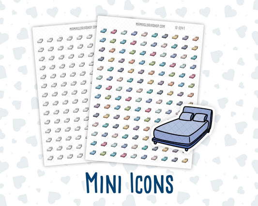 Bed- Bedroom - Sleep Tracker - Doodle Icon-Sticker