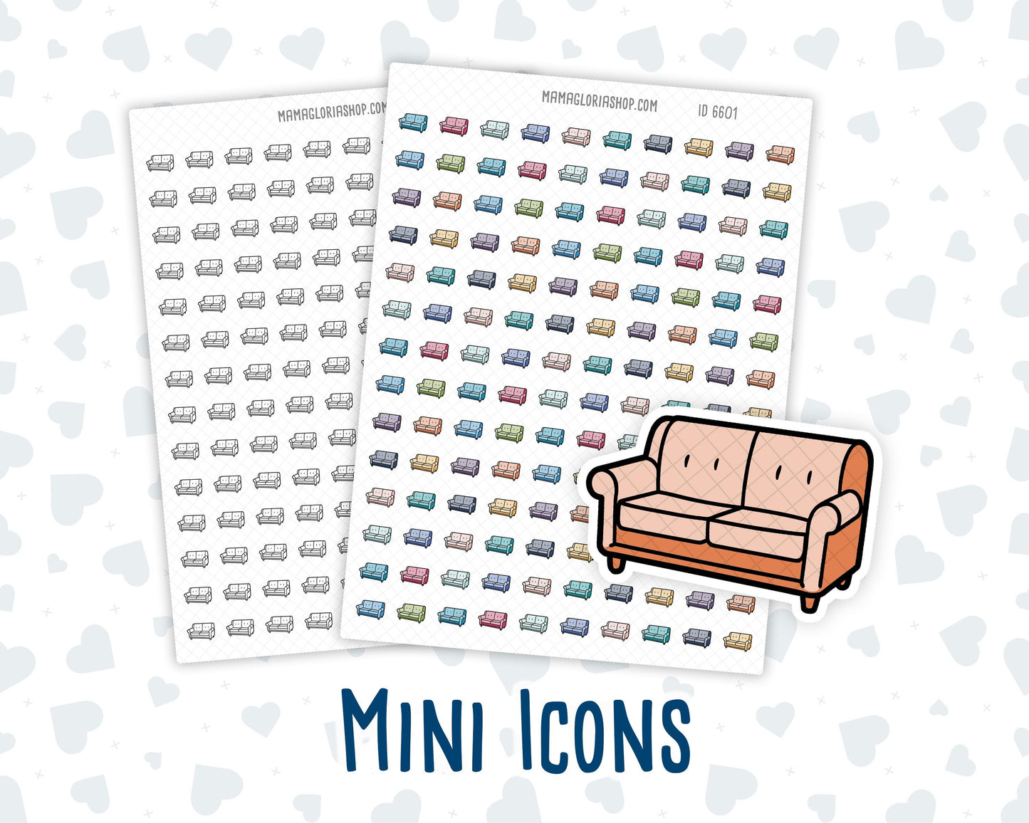 Couch - Lazy Day - Cozy Sofa - Living Room - Doodle Icon-Sticker