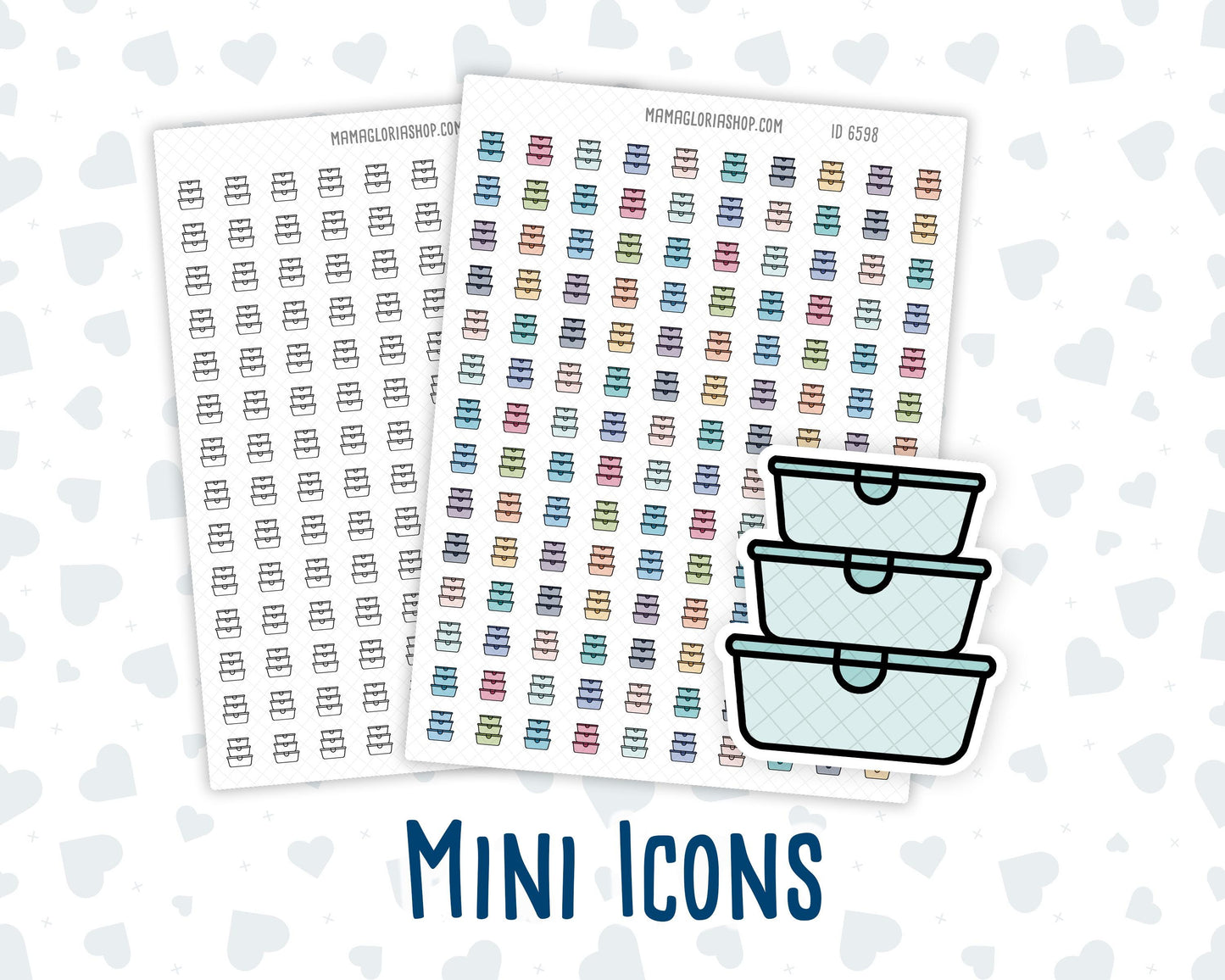 Meal Prep Containers - Food Storage - Doodle Icon-Sticker