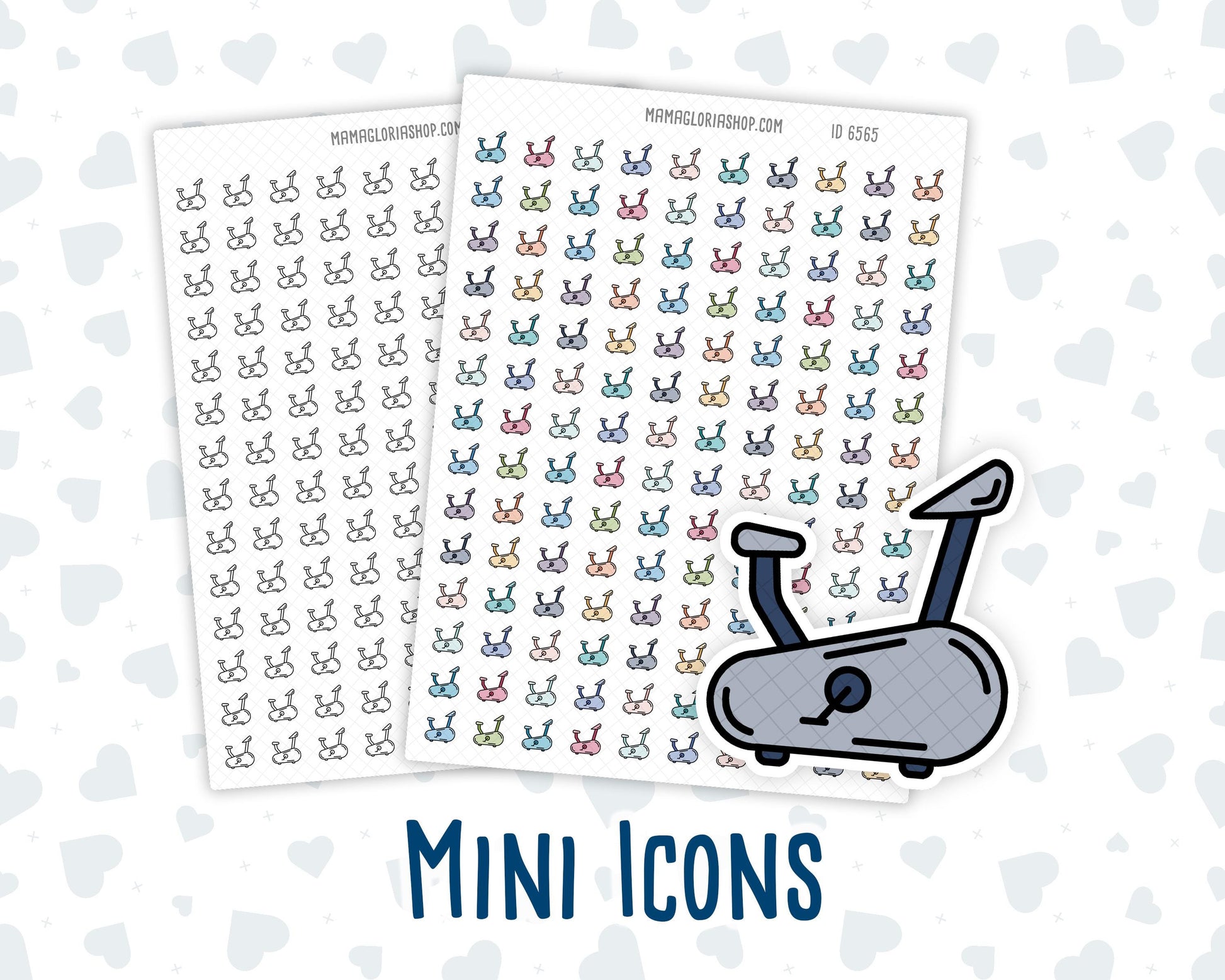 Exercise Bike - Indoor Cycling - Cardio - Stationary - Doodle Icon-Sticker