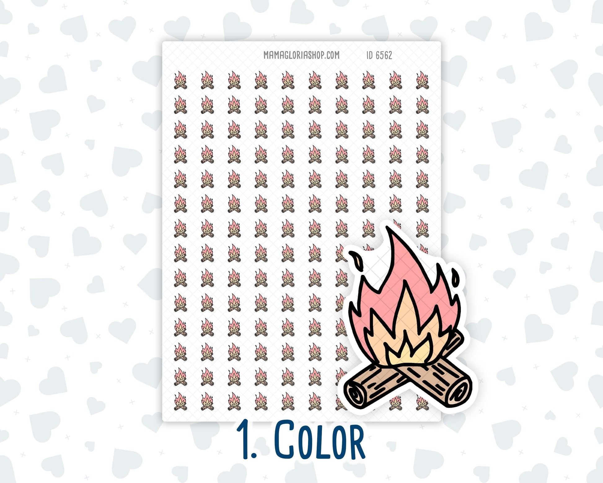 Campfire - Bonfire - Camping Essentials - Doodle Icon-Sticker