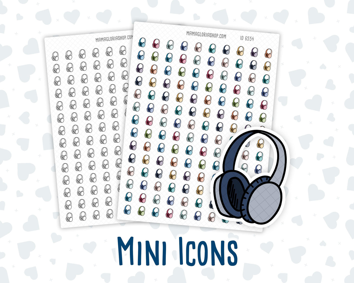 Headphones - Music Time - Doodle Icon-Sticker