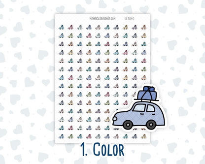 Road Trip Car - Travel - Family - Adventure - Doodle Icon-Sticker