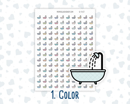 Bathtub - Take a Shower - Relaxation - Spa Day - Doodle Icon-Sticker