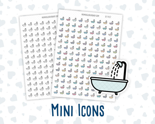 Bathtub - Take a Shower - Relaxation - Spa Day - Doodle Icon-Sticker