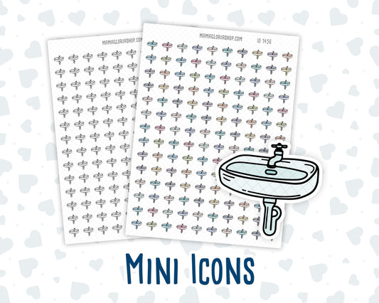 Sink Cleaning - Bathroom Sink - Doodle Icon-Sticker