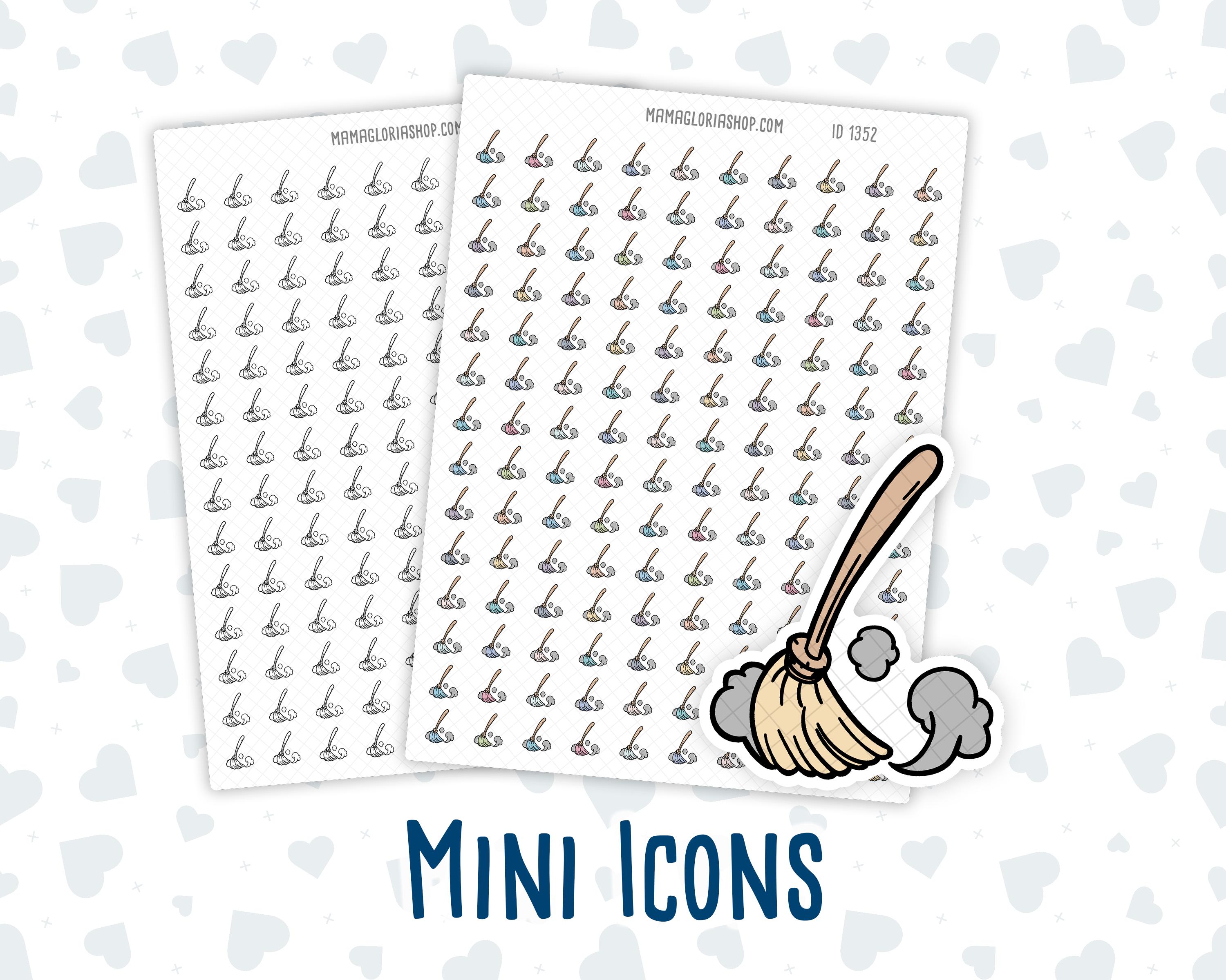 Sweeping Sticker Sweeping - Cleaning - Floor Chores - Doodle Icon-Sticker – mamagloriashop