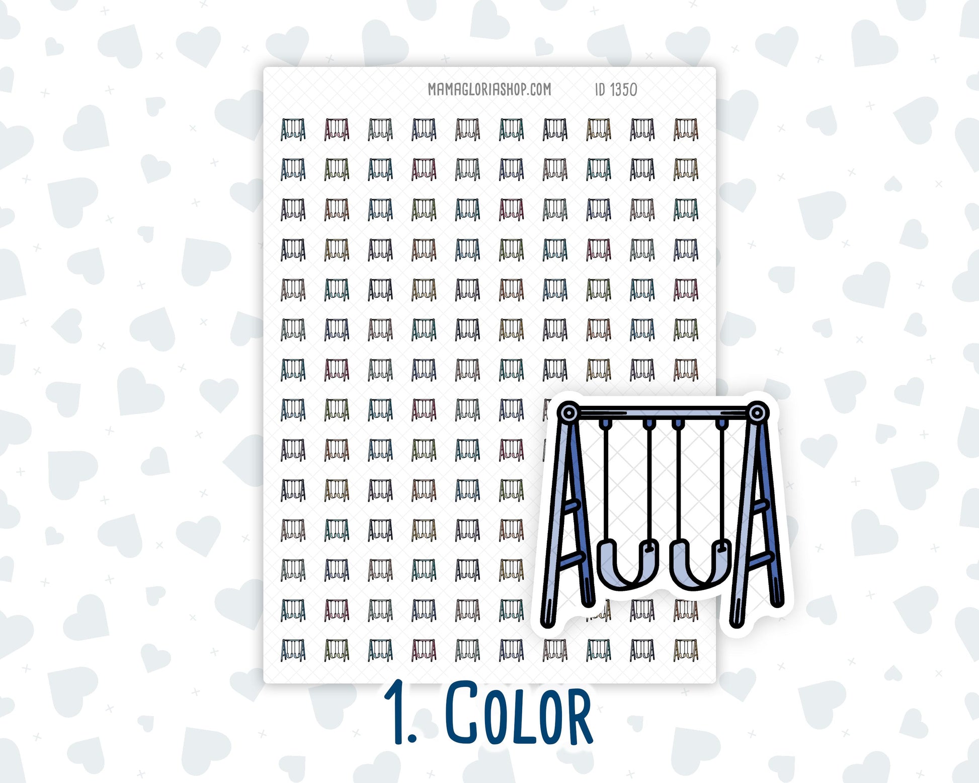 Swing Set - Playground - Park Day - Doodle Icon-Sticker