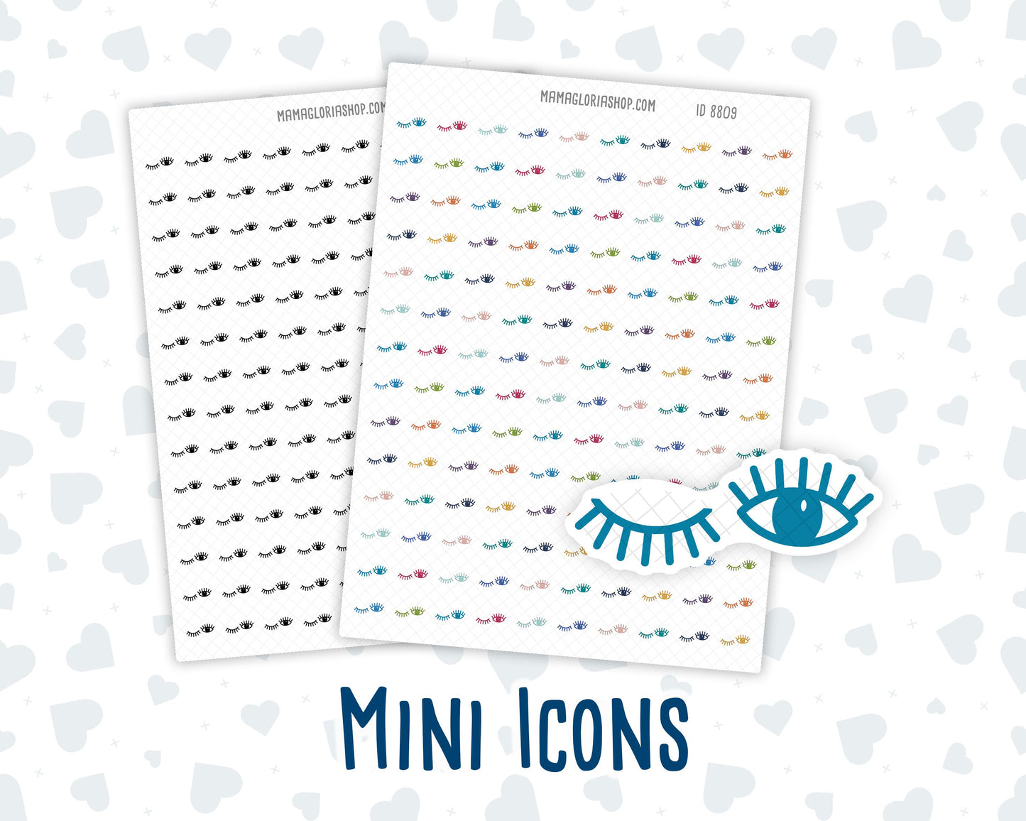 Eyelash Icon - Eye Makeup - Beauty - Doodle Icon-Sticker