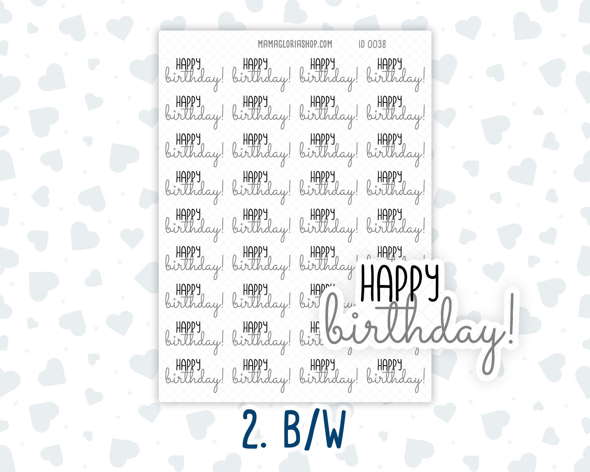 Happy Birthday - Text Stickers For Planners - Handwritten