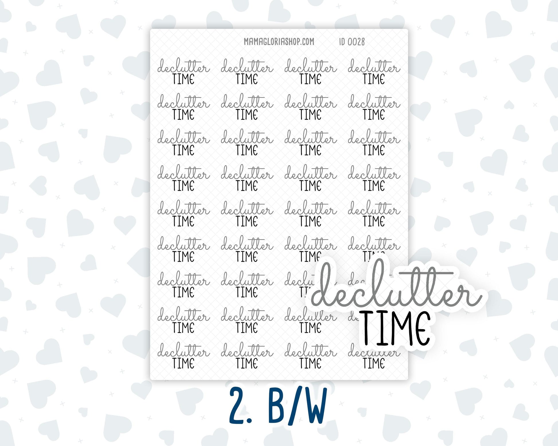 Declutter Time - Text Stickers For Planners - Handwritten