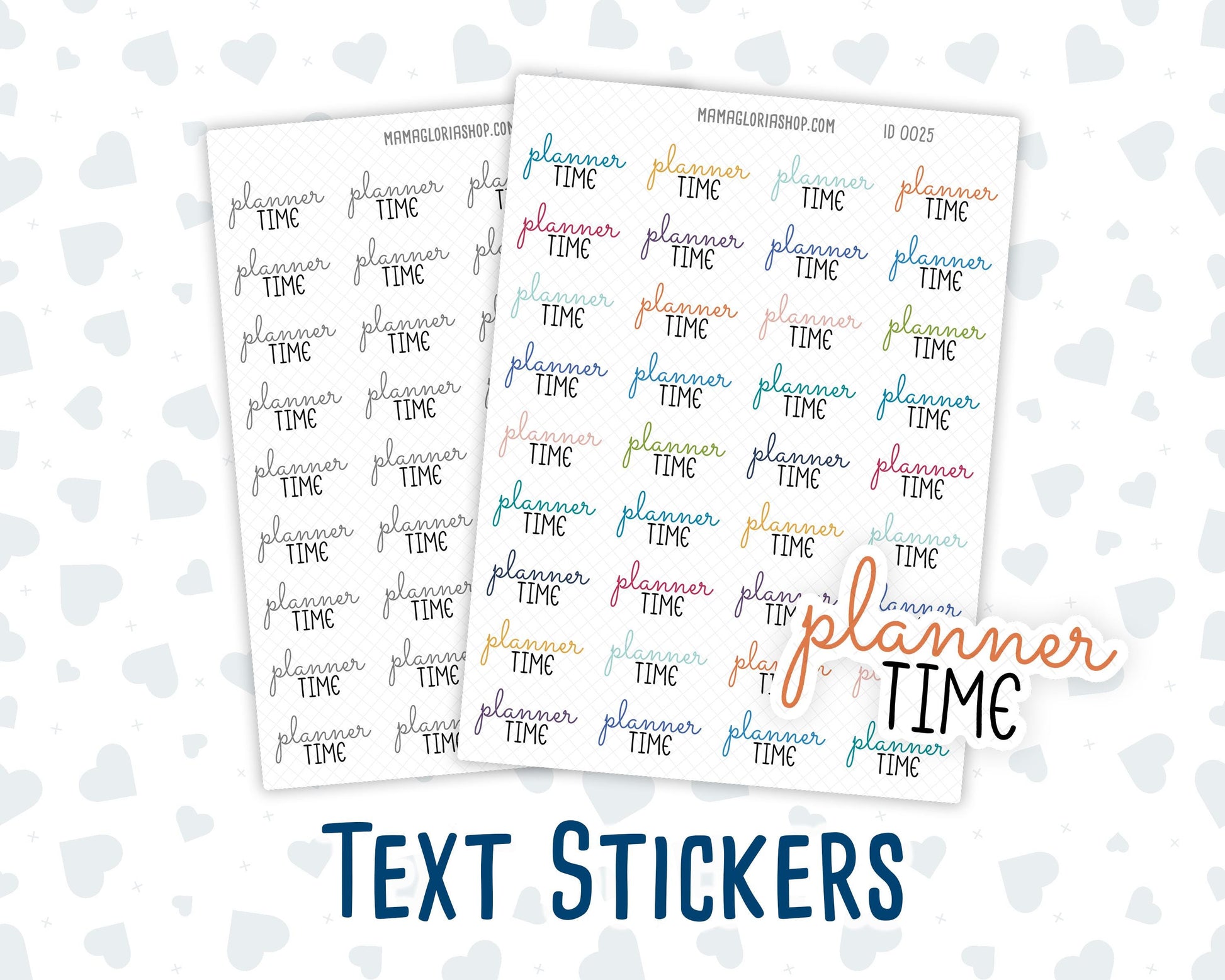 Planner Time - Text Stickers For Planners - Handwritten