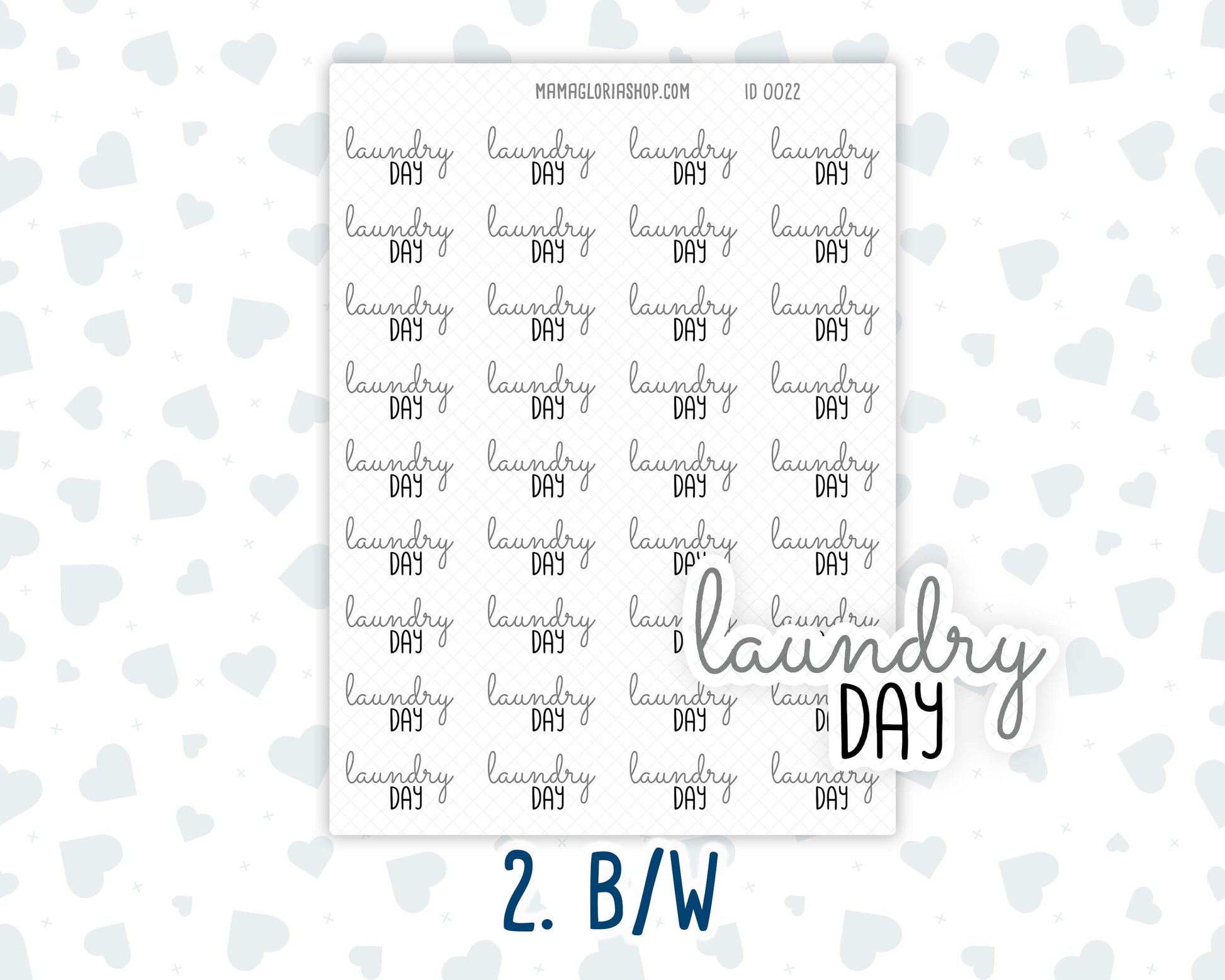 Laundry Day - Text Stickers For Planners - Handwritten