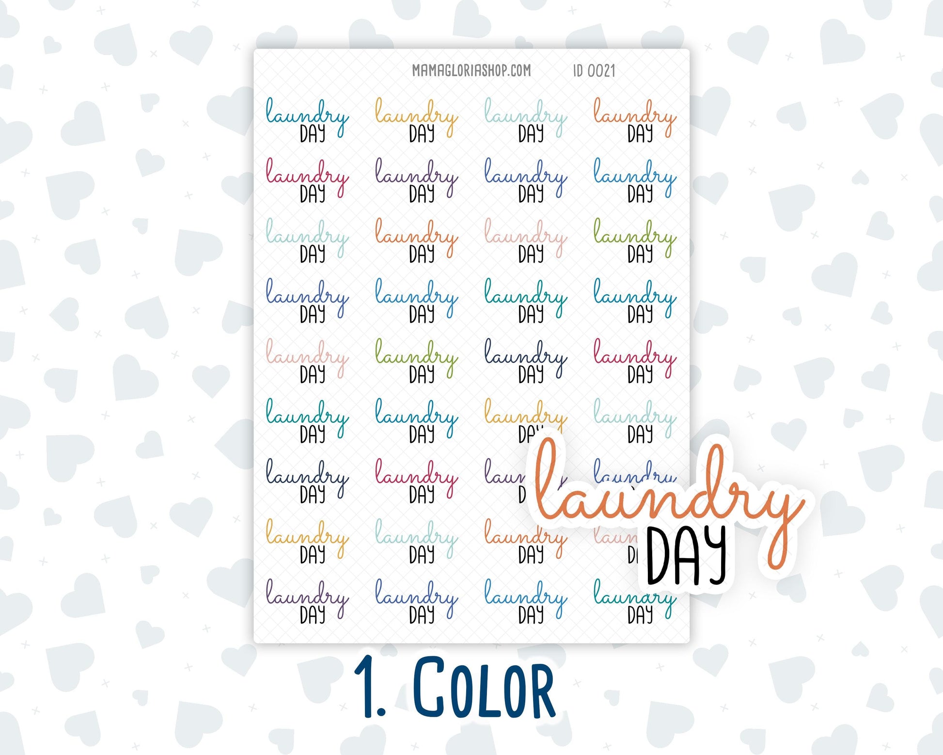 Laundry Day - Text Stickers For Planners - Handwritten