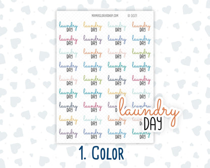 Laundry Day - Text Stickers For Planners - Handwritten