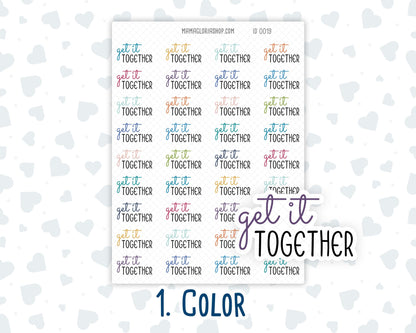 Get It Together - Text Stickers For Planners - Handwritten