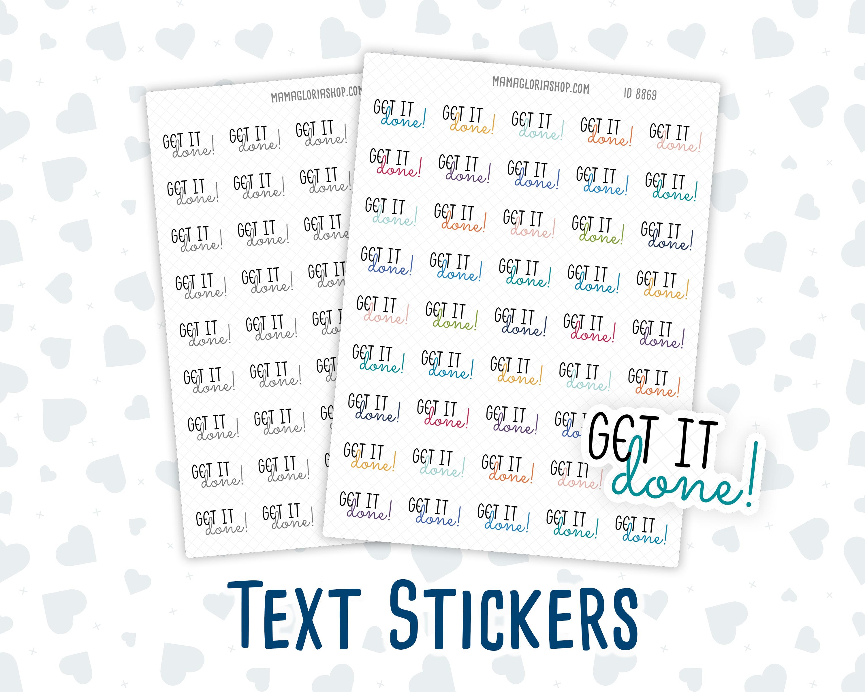 Get It Done - Text Stickers For Planners - Handwritten – mamagloriashop