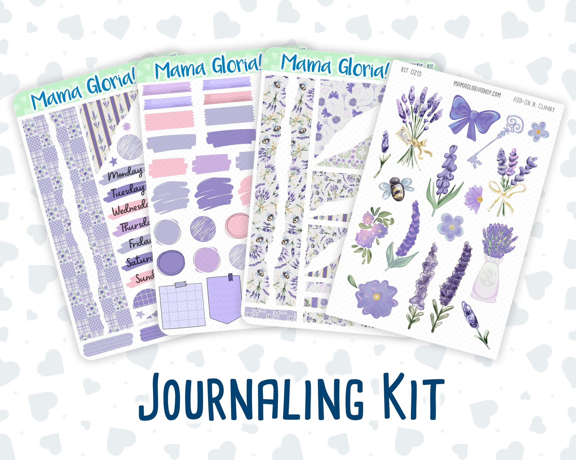 Kit 0213 - Provence - Journaling Kit - April- For Planner - Notebook - Journal