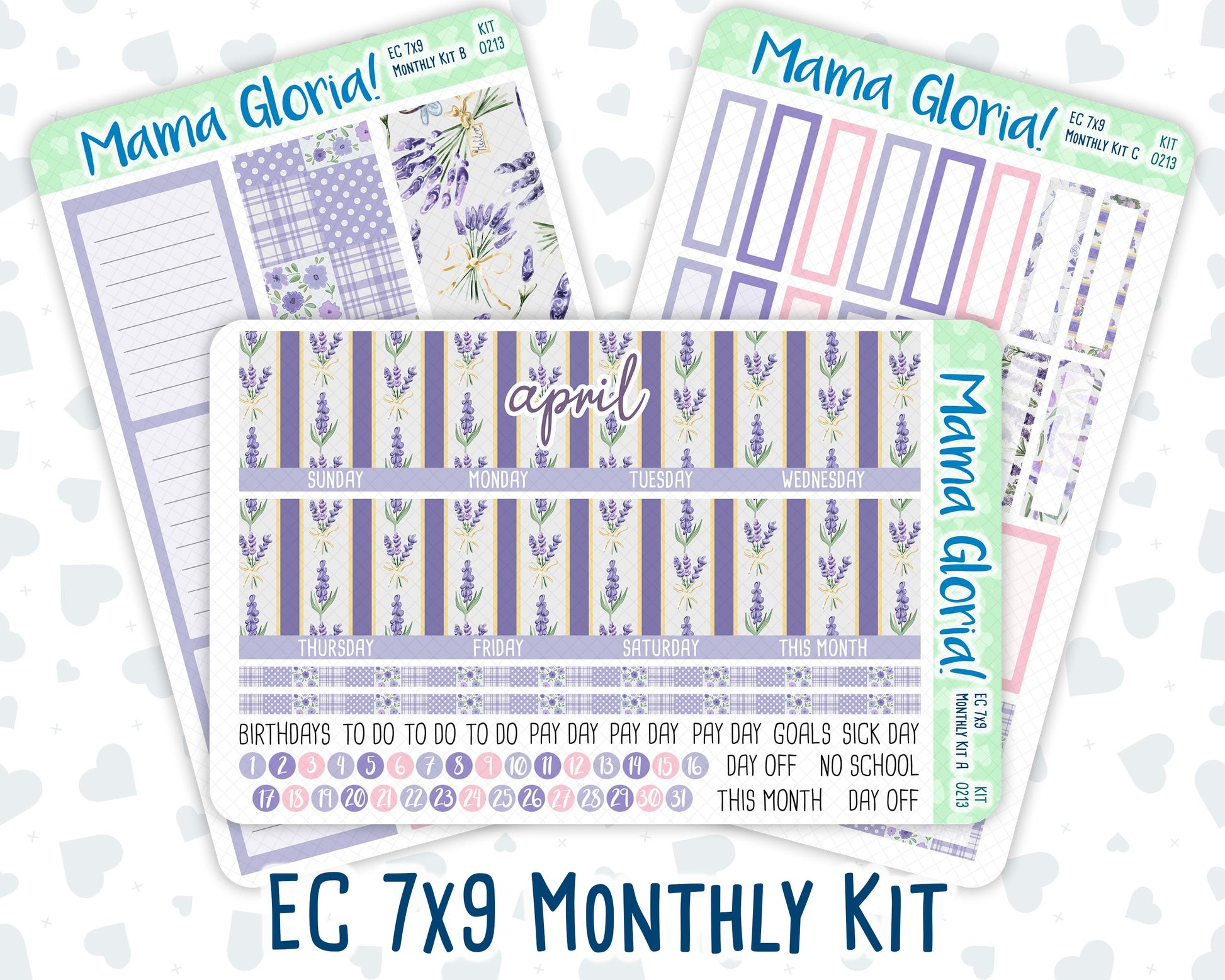 Kit 0213- 7x9 - Monthly - Provence - April- For EC Planners