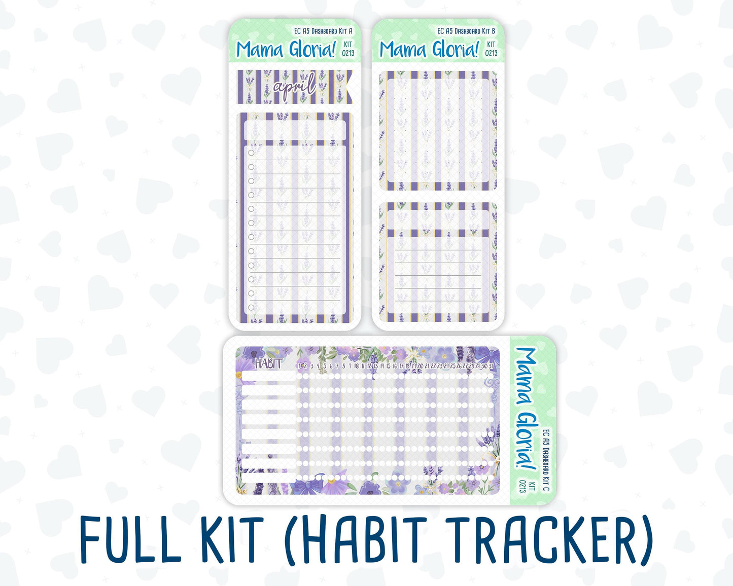 Kit 0213- A5 - Provence - April- Notes Pages - Dashboard Kit - Productivity Page