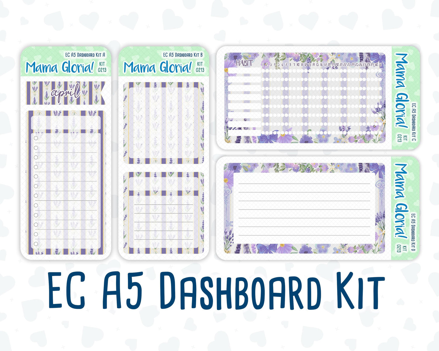 Kit 0213- A5 - Provence - April- Notes Pages - Dashboard Kit - Productivity Page