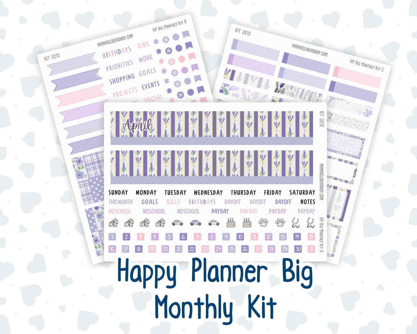 HP - Monthly - Kit 0213- Provence - April- For Big Happy Planner