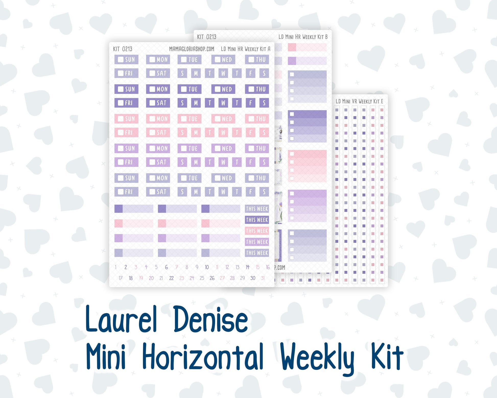 Kit 0213 Laurel Denise Mini Size – Weekly - Horizontal Layout - Provence - April