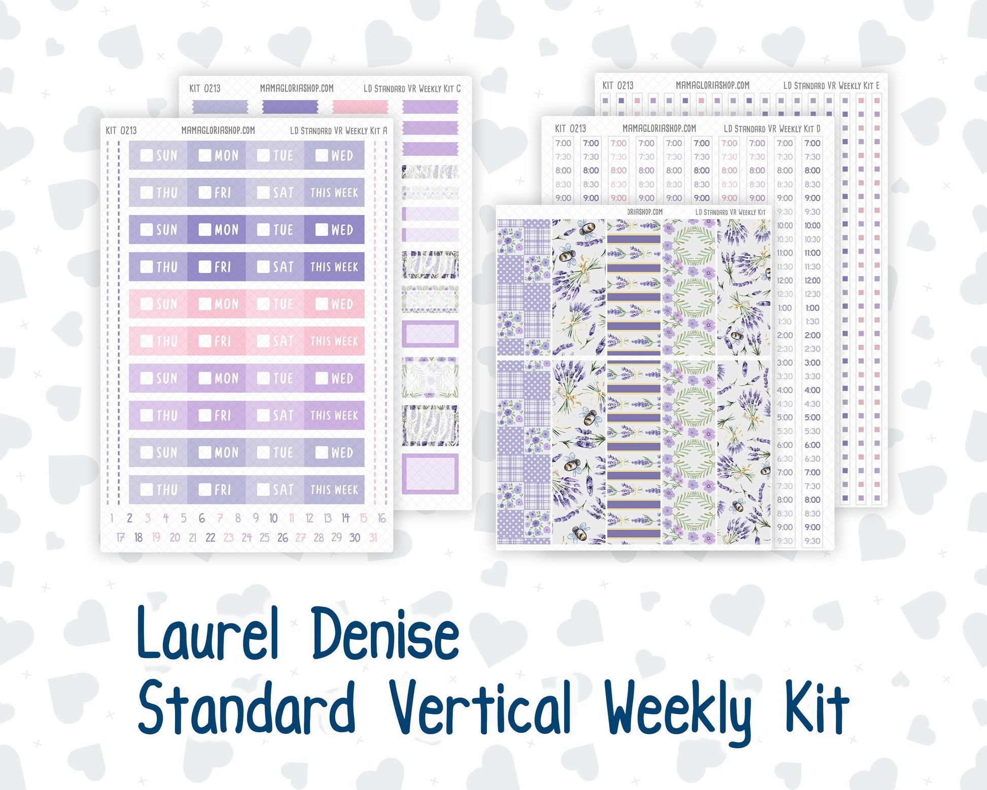 Kit 0213 Laurel Denise Standard Size – Weekly - Vertical Layout - Provence - April