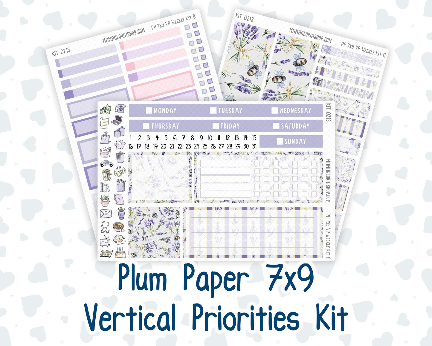 Kit 0213- 7x9 Plum Paper Vertical Priorities - Provence - April