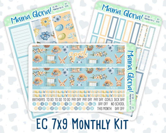 Kit 0215- 7x9 - Monthly - Easter Morning- April- For EC Planners