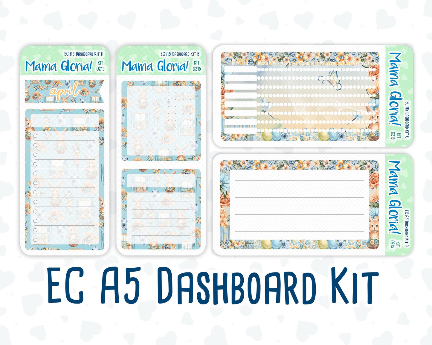 Kit 0215- A5 - Easter Morning- April- Notes Pages - Dashboard Kit - Productivity Page