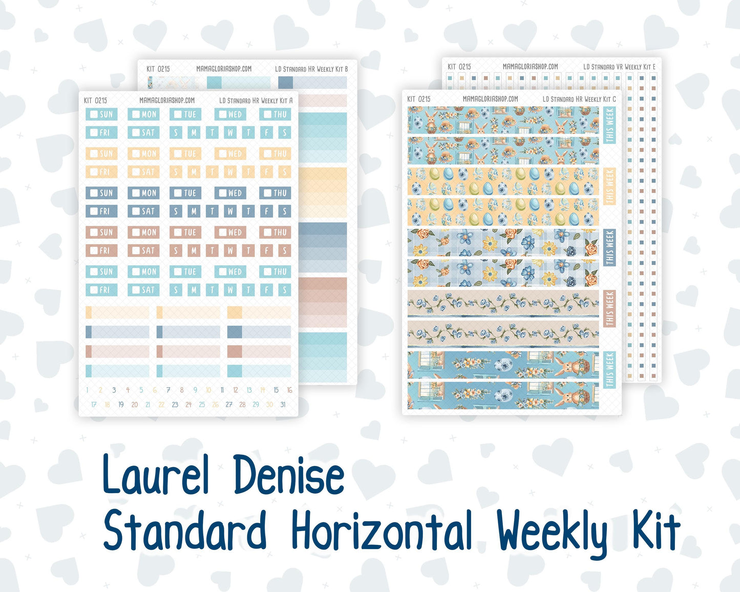 Kit 0215 Laurel Denise Standard Size – Weekly - Horizontal Layout - Easter Morning - April