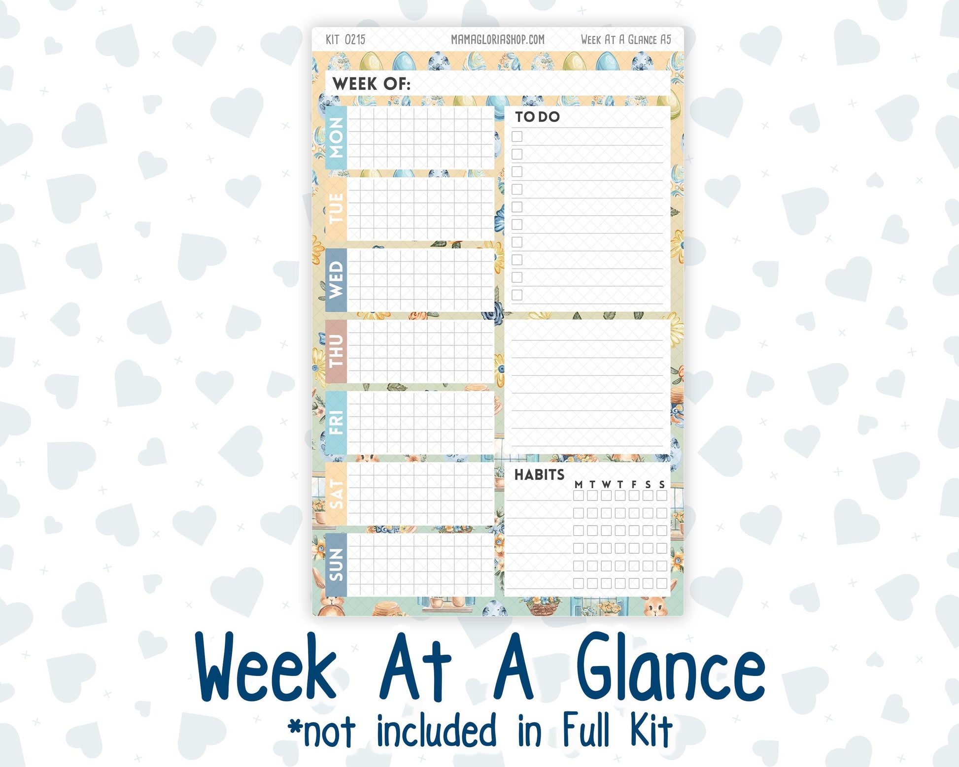 Kit 0215 A5 Plum Paper Daily - Easter Morning- Planner -April