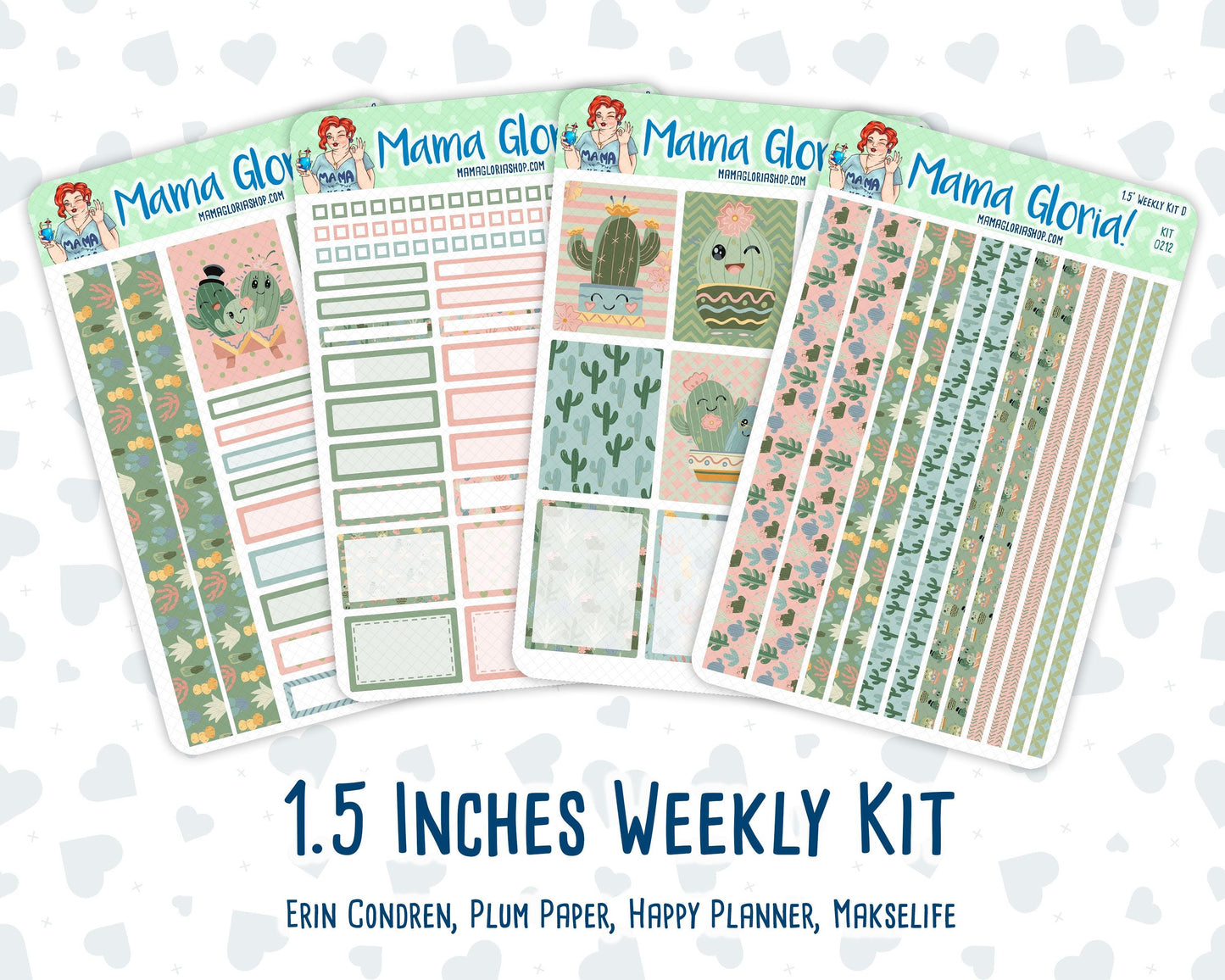 Kit 0212- 1.5" - Prickly And Pretty - April - Weekly Kit For Vertical and Hourly Planners