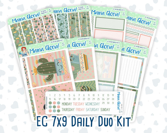 Kit 0212- 7x9 Daily Duo - Prickly And Pretty- April - Planner