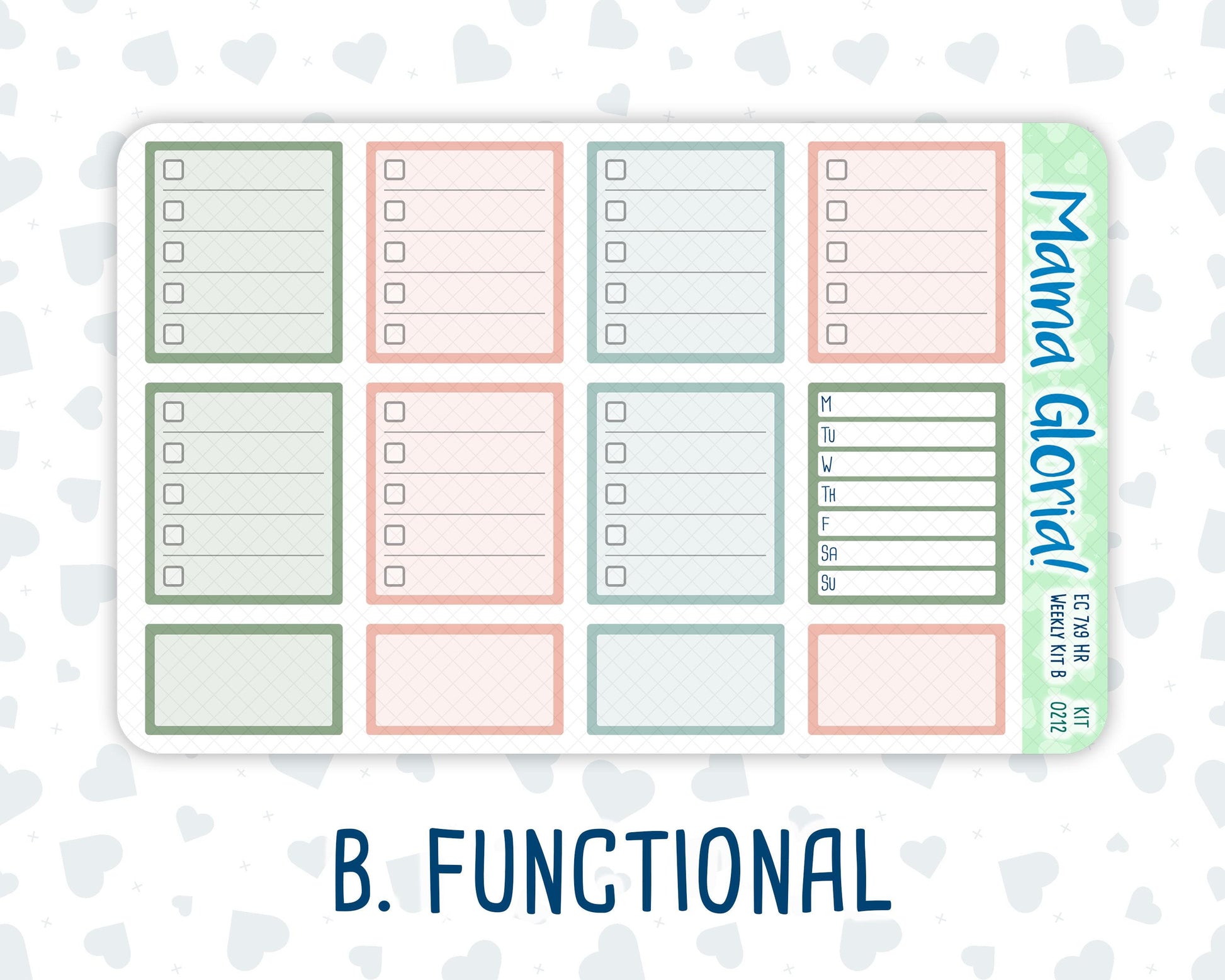 Kit 0212-7x9 - Prickly And Pretty - Weekly Kit For EC Horizontal Planners - April