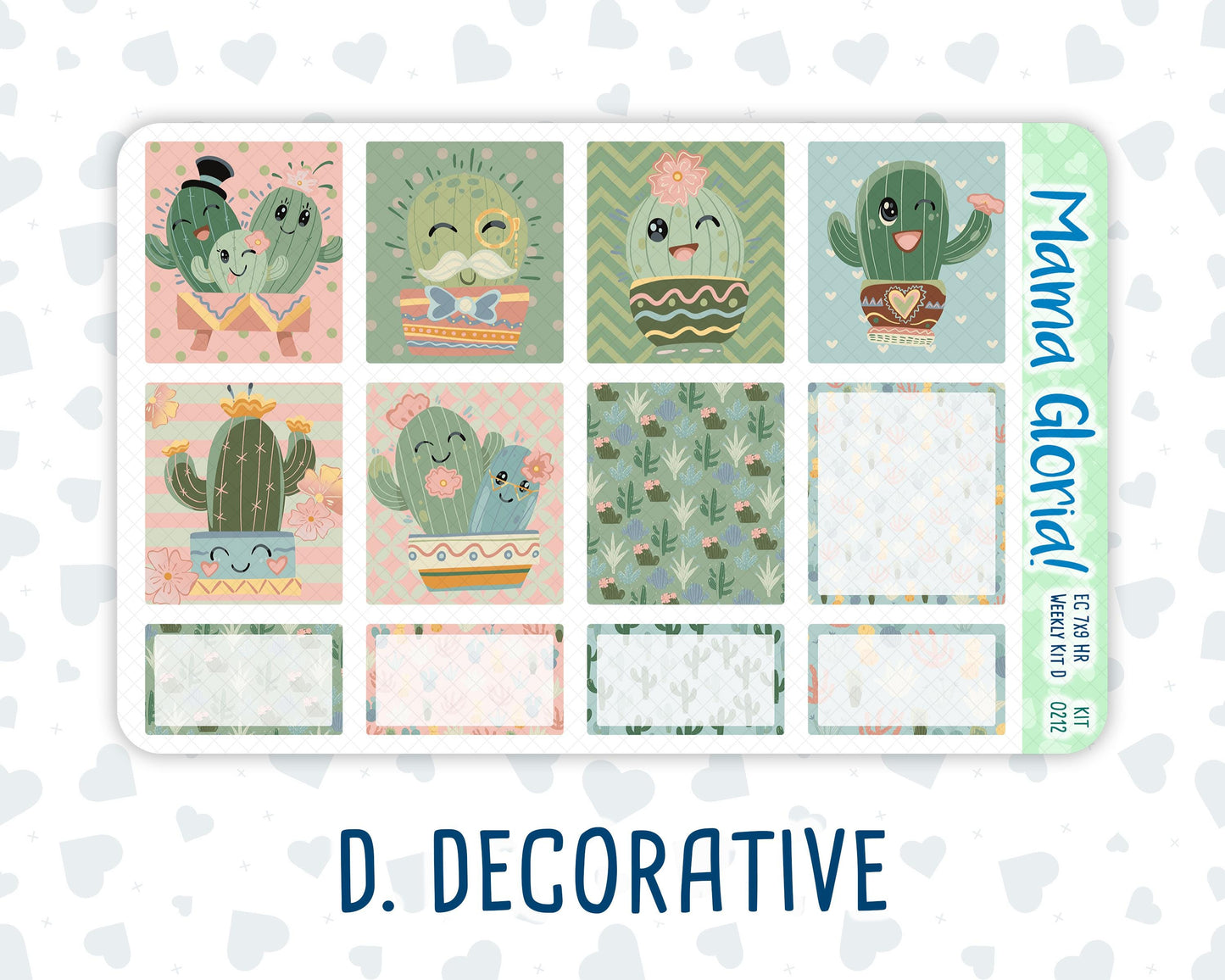 Kit 0212-7x9 - Prickly And Pretty - Weekly Kit For EC Horizontal Planners - April