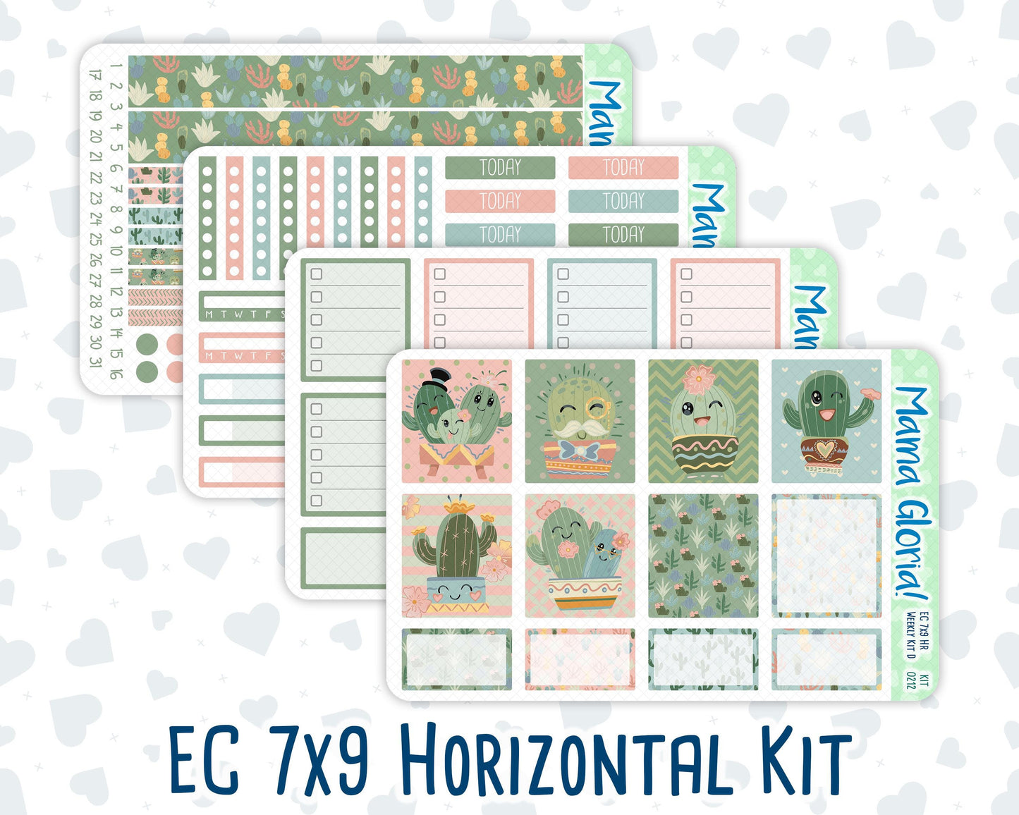 Kit 0212-7x9 - Prickly And Pretty - Weekly Kit For EC Horizontal Planners - April