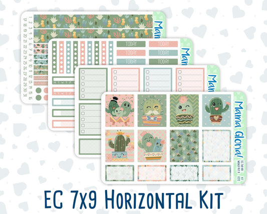 Kit 0212-7x9 - Prickly And Pretty - Weekly Kit For EC Horizontal Planners - April