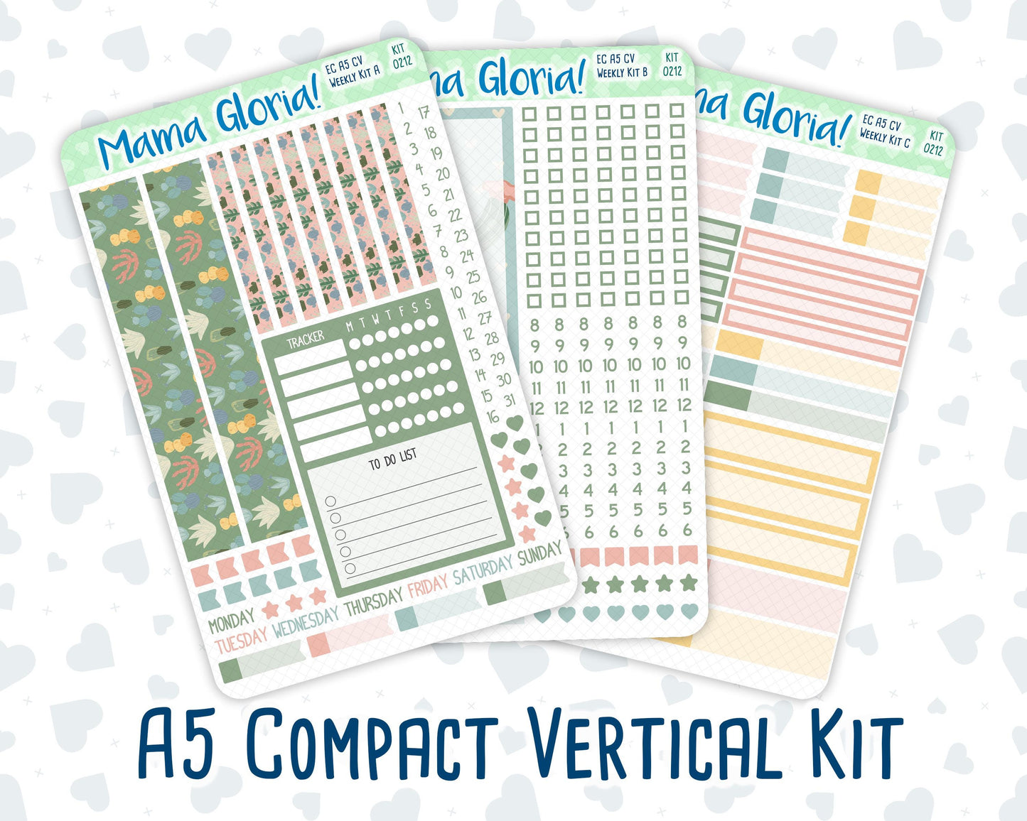 Kit 0212- A5 Compact Vertical - Prickly And Pretty - Weekly - April