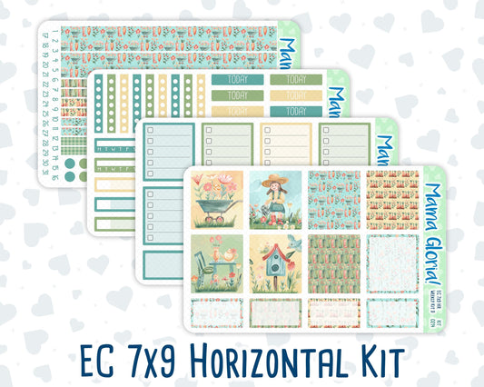 Kit 0214-7x9 - Rooted In Spring - Weekly Kit For EC Horizontal Planners - April