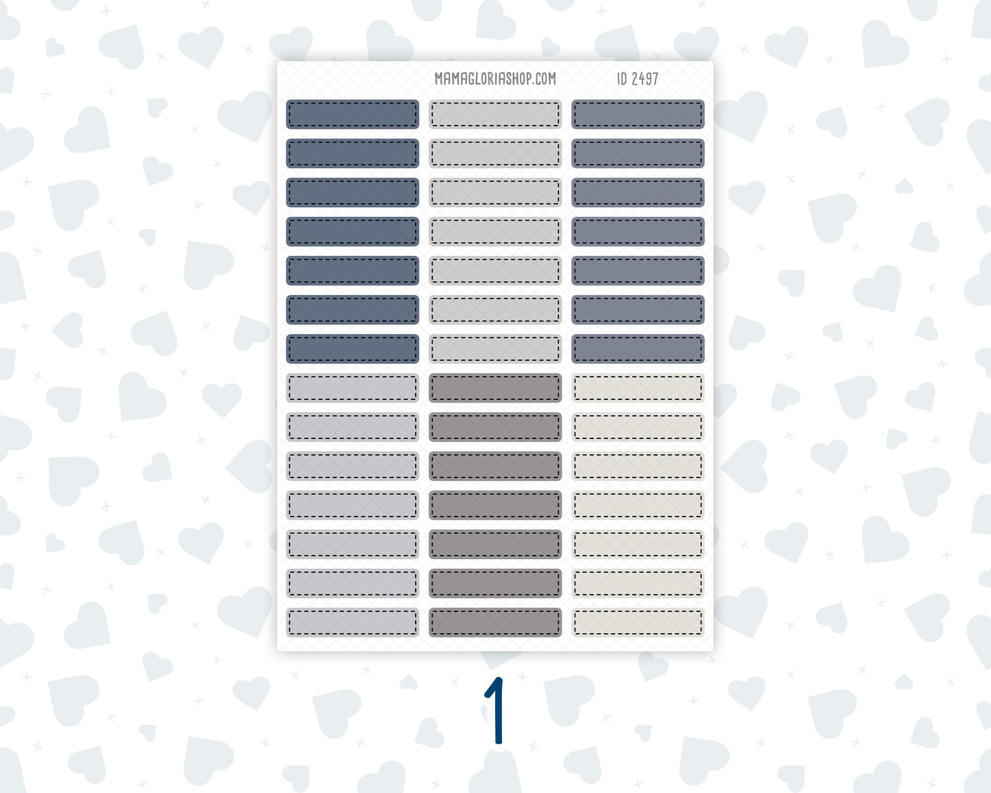 Wild Sage & Muted Slate 1.5 Inch Labels Sticker Sheet | Vertical Planner Stickers | Weekly Planner Labels | Functional Planner Stickers