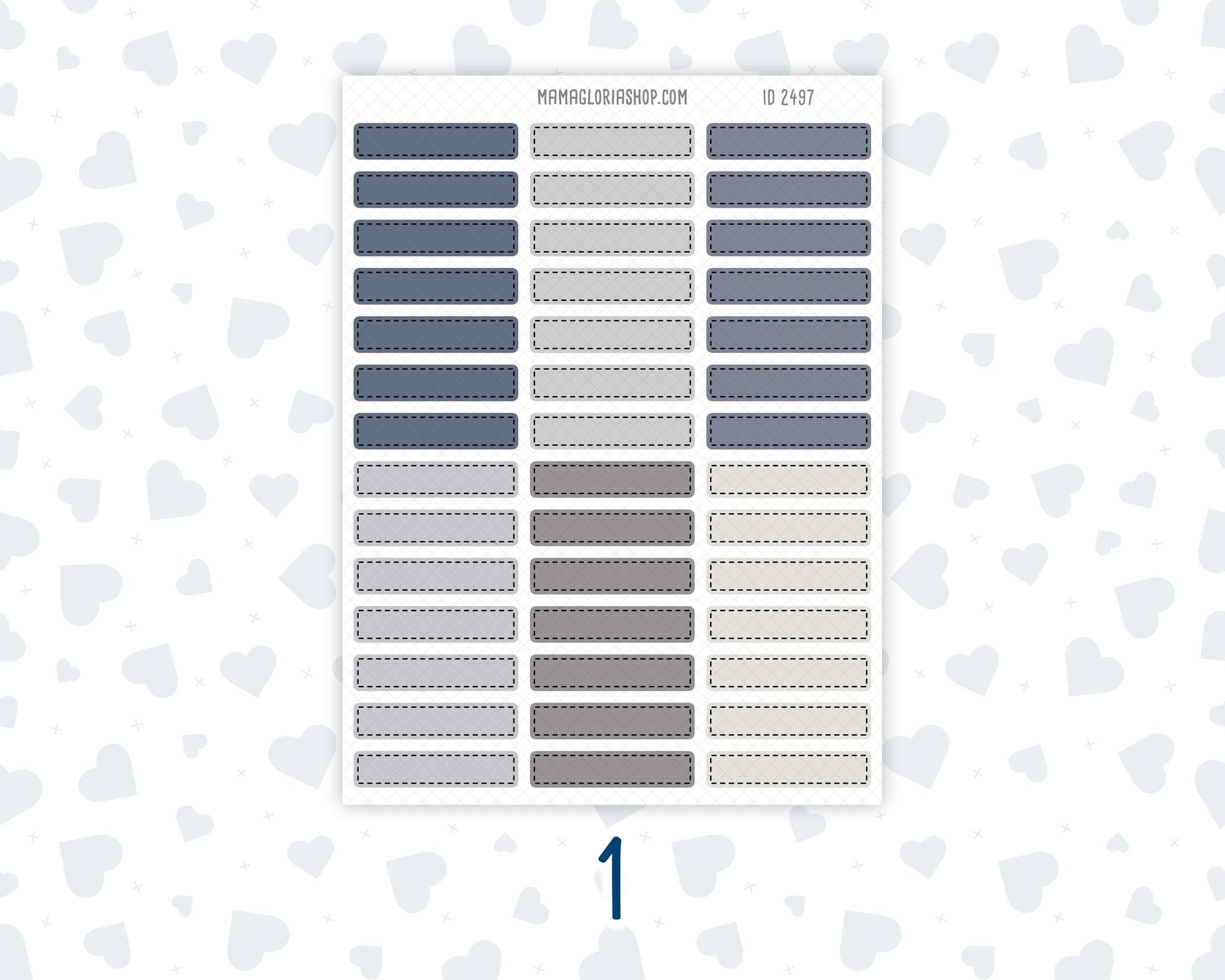 Wild Sage & Muted Slate 1.5 Inch Labels Sticker Sheet | Vertical Planner Stickers | Weekly Planner Labels | Functional Planner Stickers