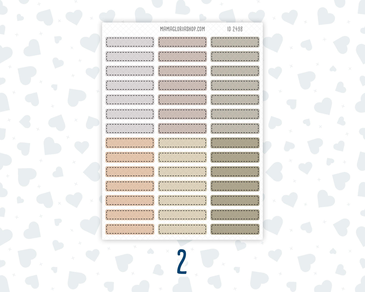 Wild Sage & Muted Slate 1.5 Inch Labels Sticker Sheet | Vertical Planner Stickers | Weekly Planner Labels | Functional Planner Stickers